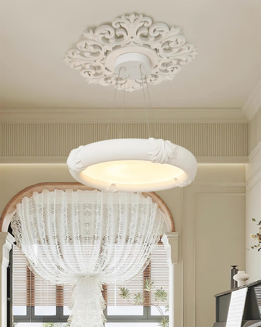 Marika Plaster Metal Chandelier — product view 9