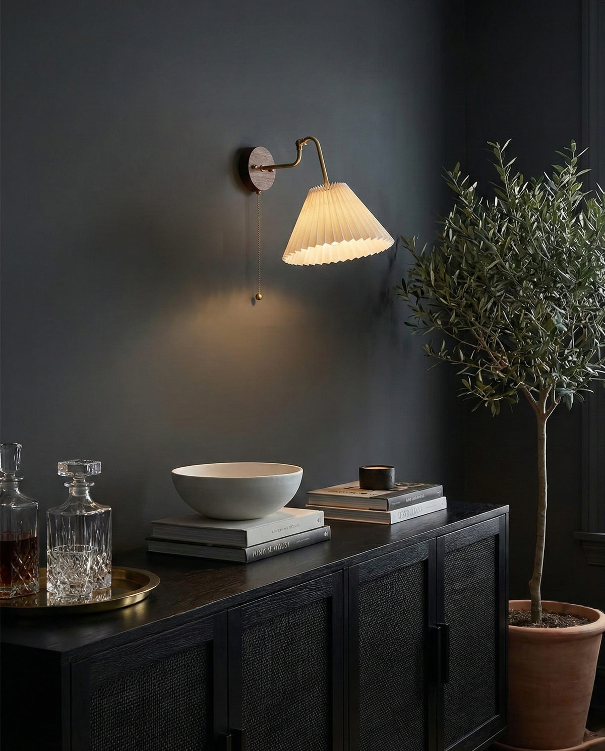 Aine Pleated Wood Wall Lamp — product view 7