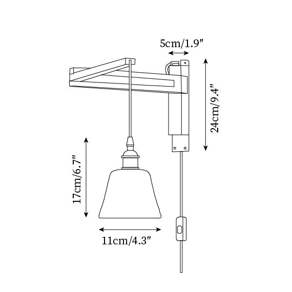 Vintage Maria Plug In Glass Wall Lamp — product view 5
