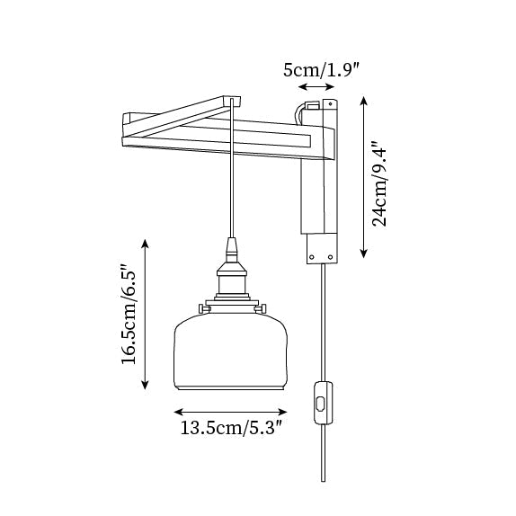Vintage Maria Plug In Glass Wall Lamp — product view 7