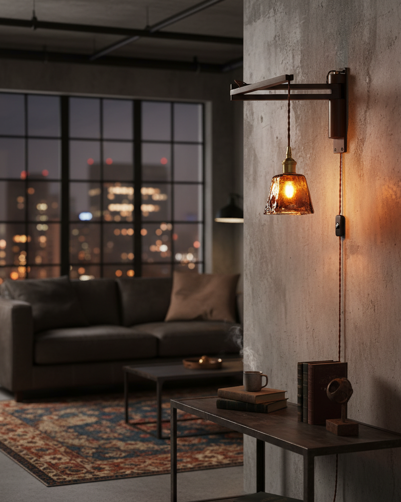 Vintage Maria Plug In Glass Wall Lamp — product view 13