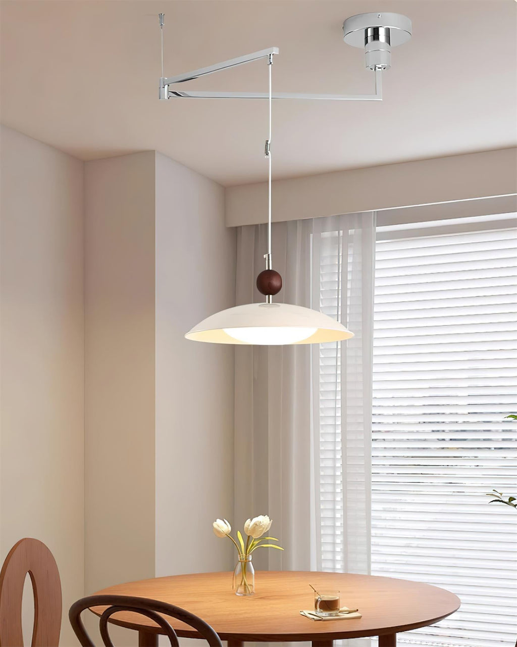 Manta Swing Arm Wood Pendant Light — product view 6