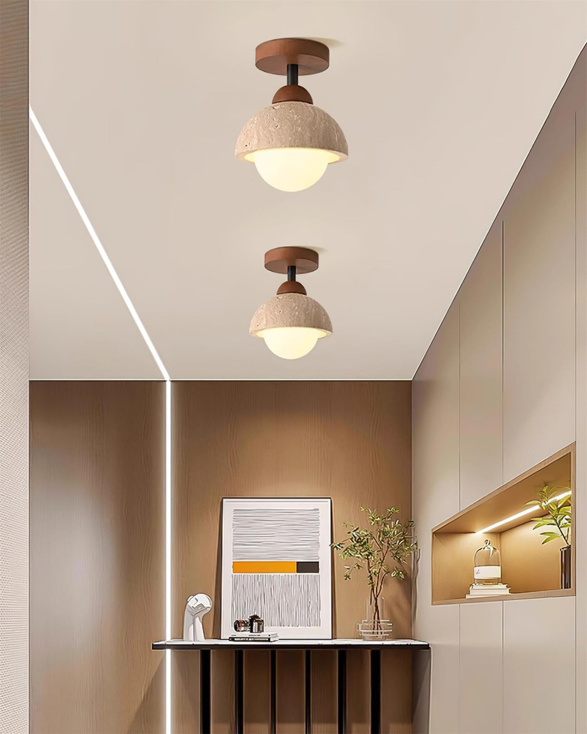 Eala Travertine Ceiling Lamp — product view 4