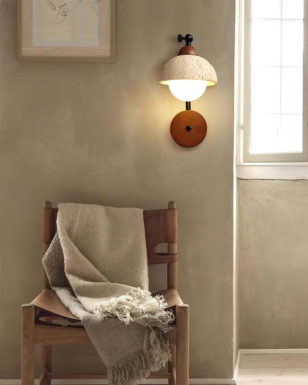 Marion Travertine Wall Light — product view 12