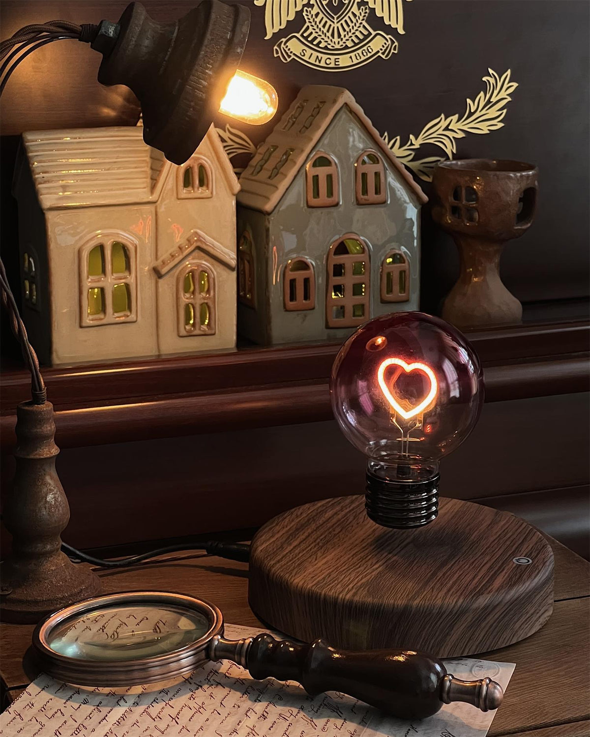 Heart Magnetic Glass Table Lamp — product view 3