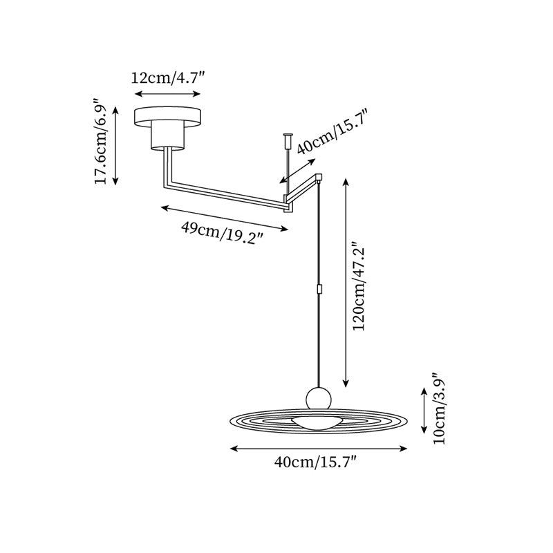 Helios Rocker Metal Pendant Lamp — product view 5