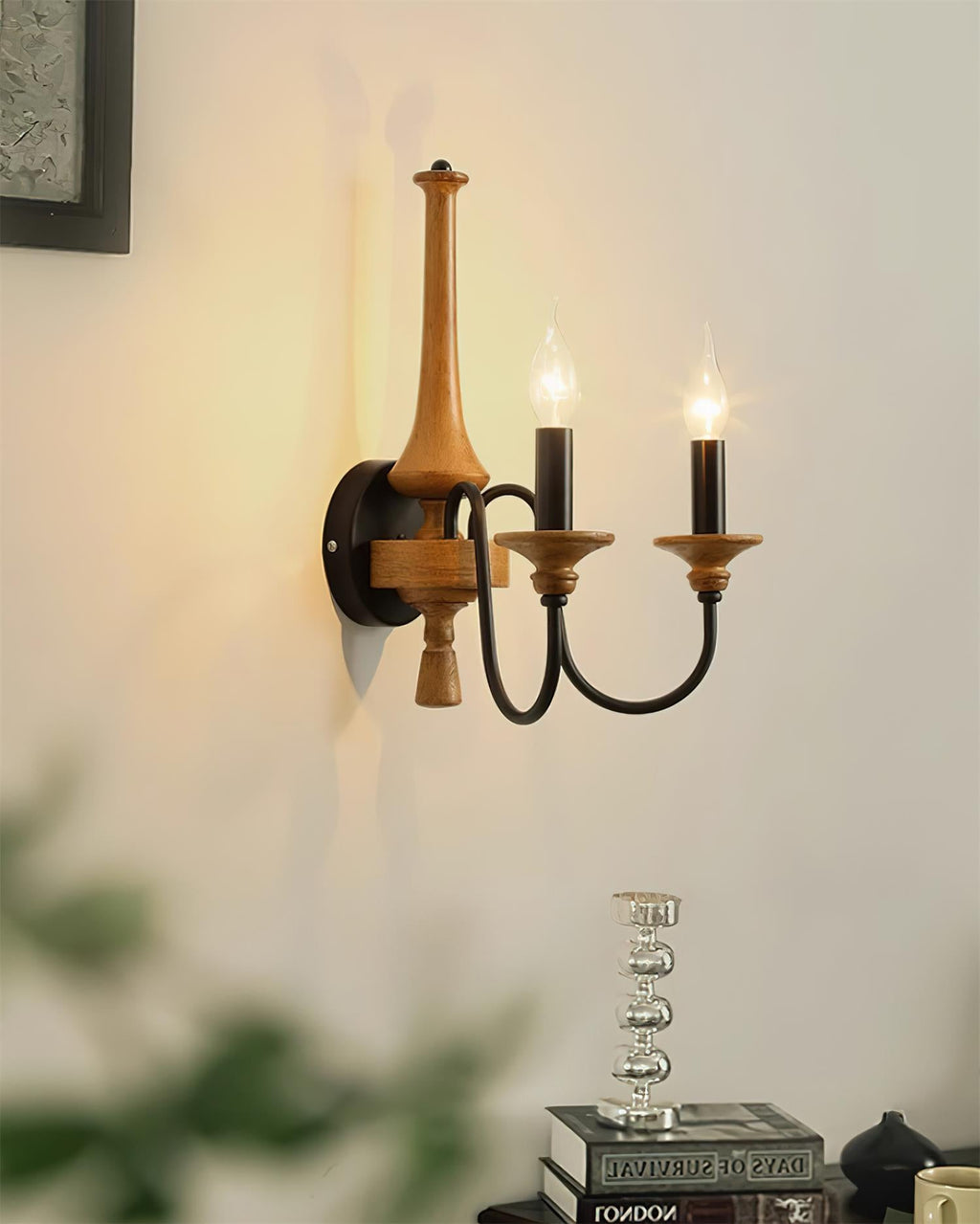 Gracie Candle Wood Wall Light — product view 3