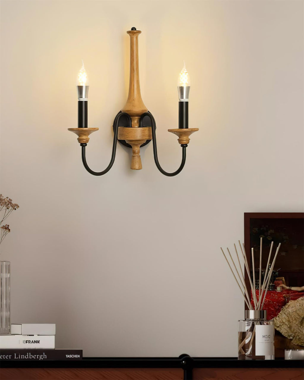 Gracie Candle Wood Wall Light — product view 4