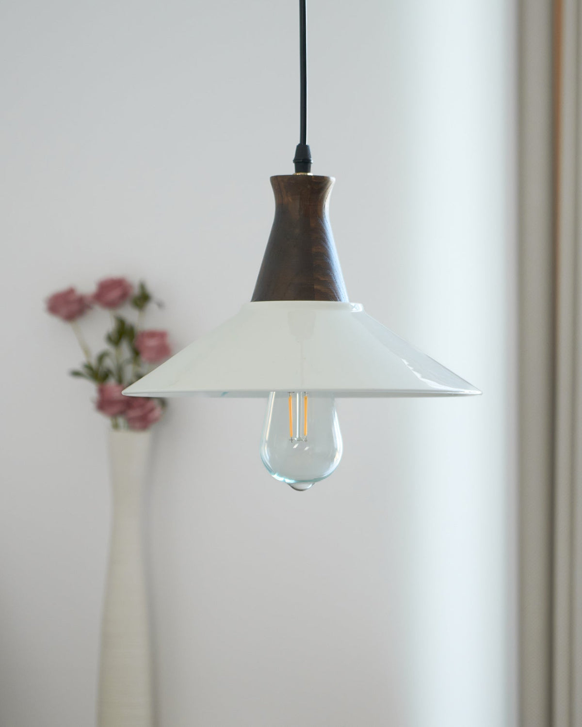 Linna Flower Wood Pendant Lamp — product view 3