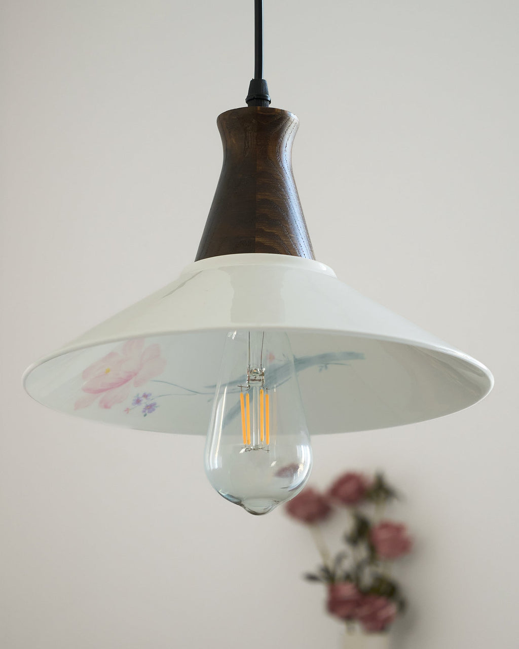 Linna Flower Wood Pendant Lamp — product view 5