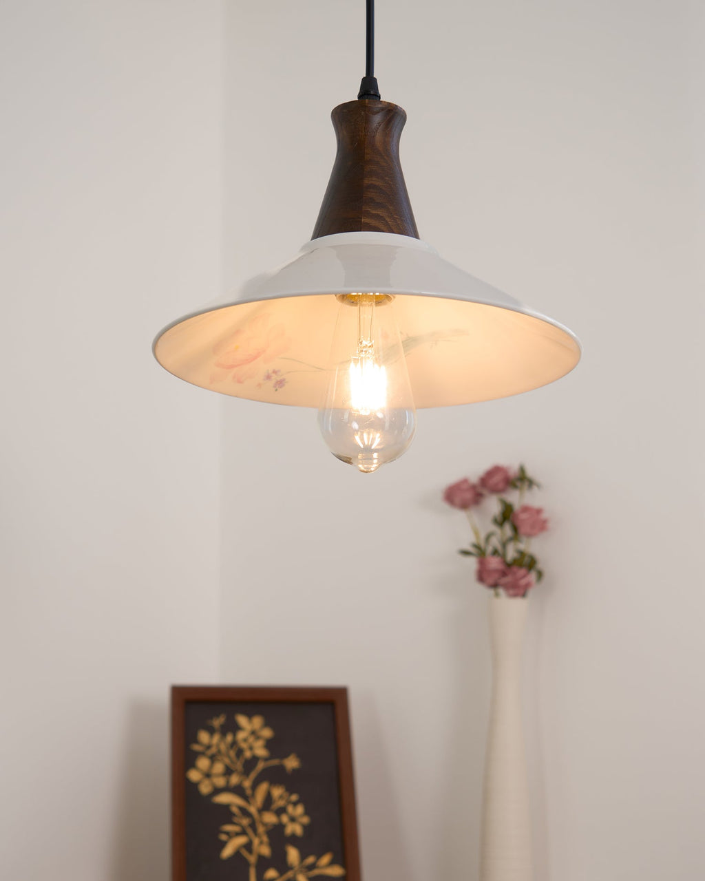 Linna Flower Wood Pendant Lamp — product view 6