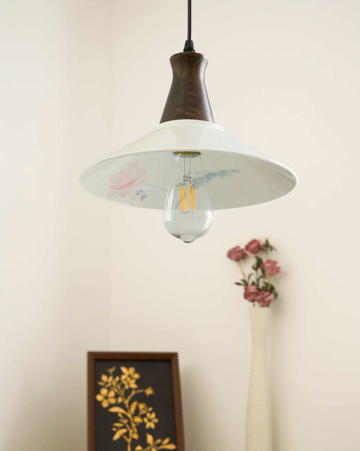 Linna Flower Wood Pendant Lamp — product view 7