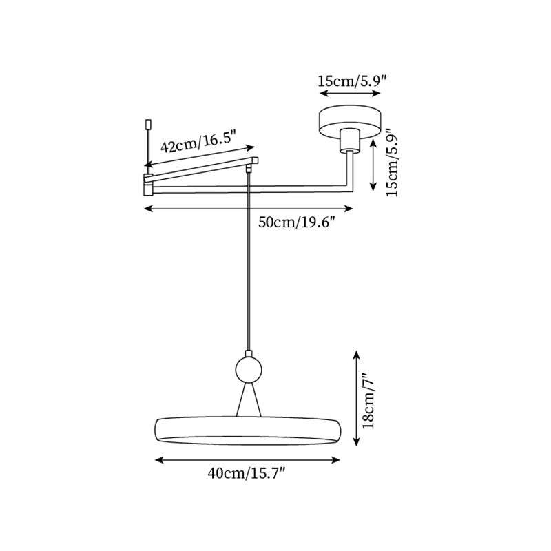 Lodi Swing Arm Metal Pendant Light — product view 5