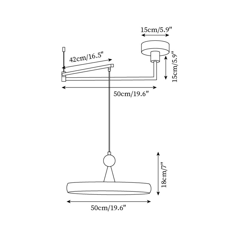 Lodi Swing Arm Metal Pendant Light — product view 6
