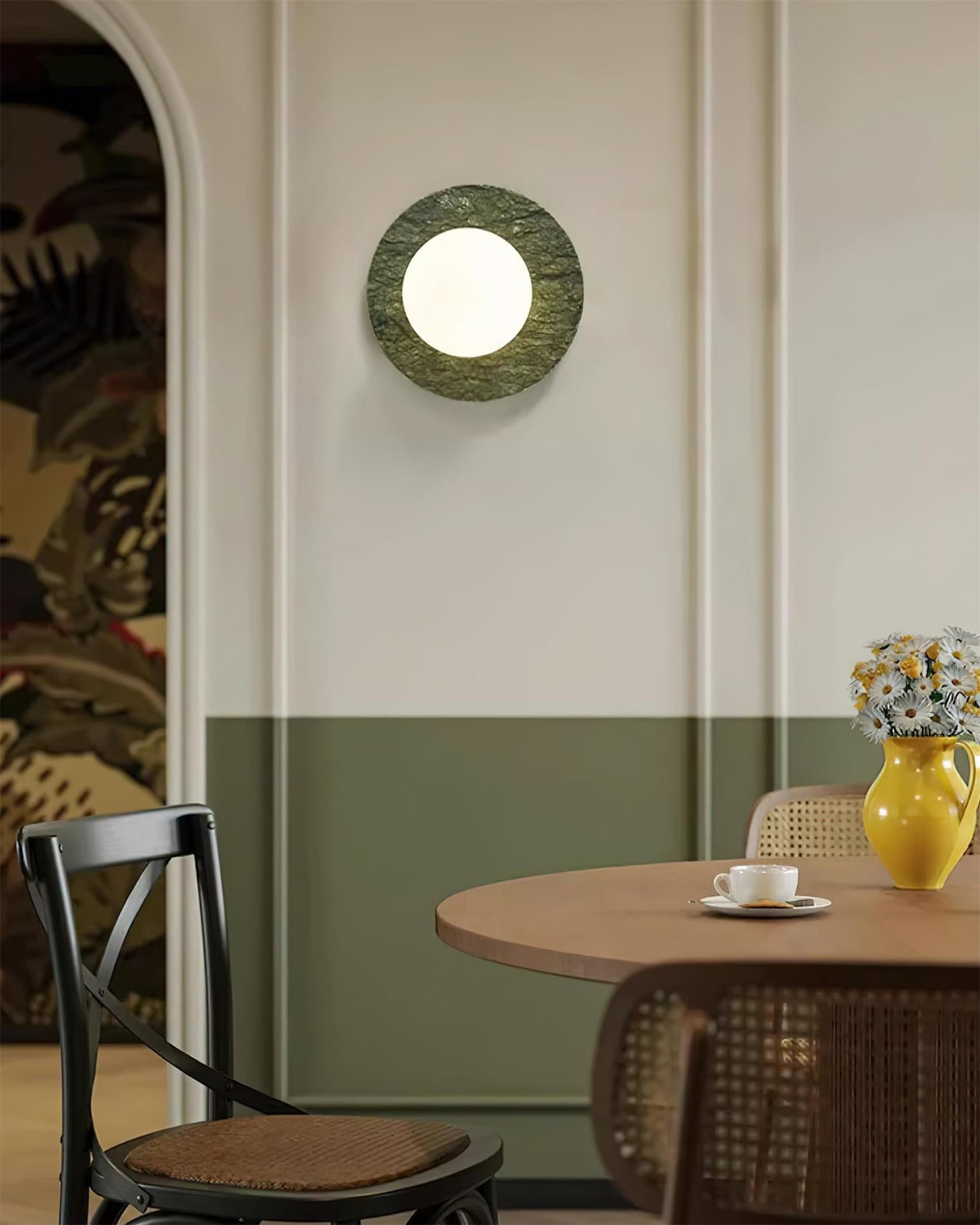 Gaia Green Marble Wall Lamp — product view 3