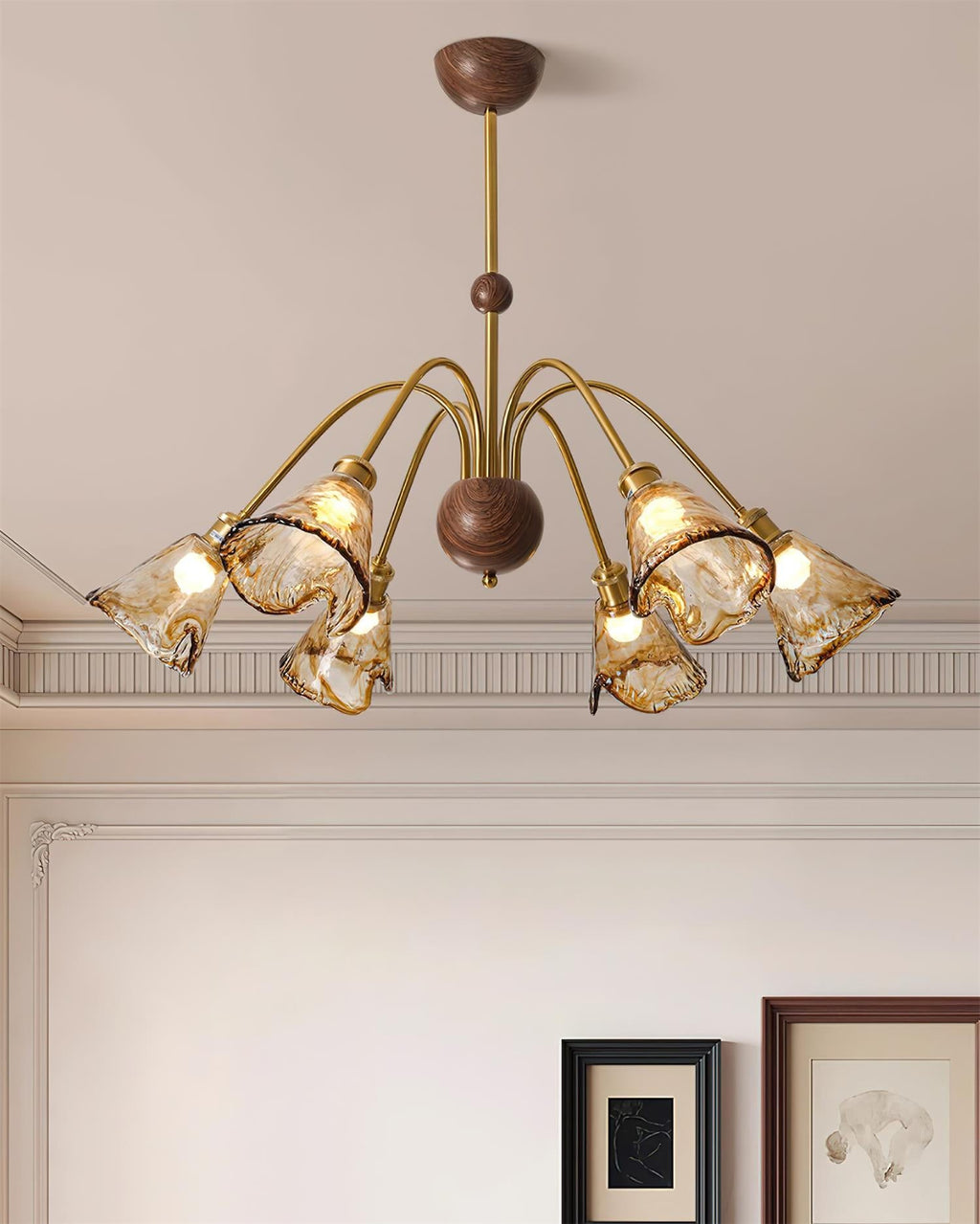 Nalia Amber Glass Chandelier — product view 3