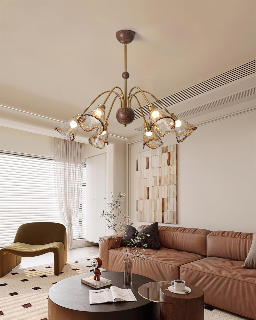 Nalia Amber Glass Chandelier — product view 4