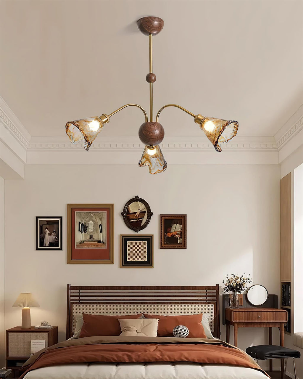 Nalia Amber Glass Chandelier — product view 9