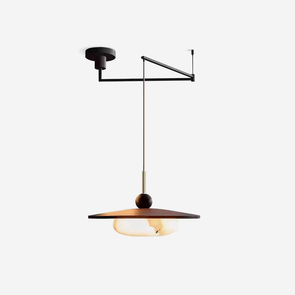 Vicenza Swing Arm Faux Alabaster Pendant Light — product view 1