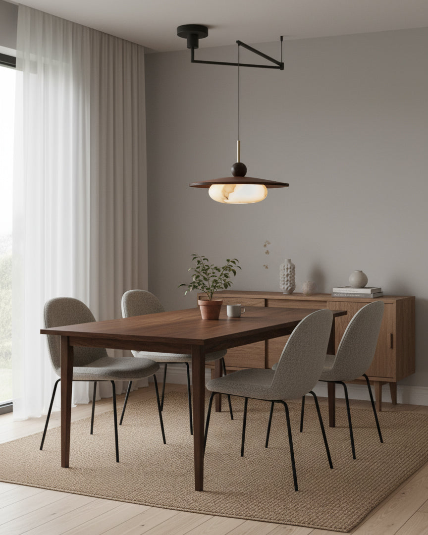 Vicenza Swing Arm Faux Alabaster Pendant Light — product view 4