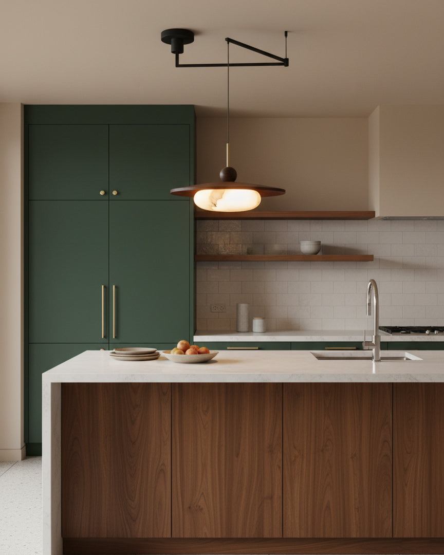 Vicenza Swing Arm Faux Alabaster Pendant Light — product view 7
