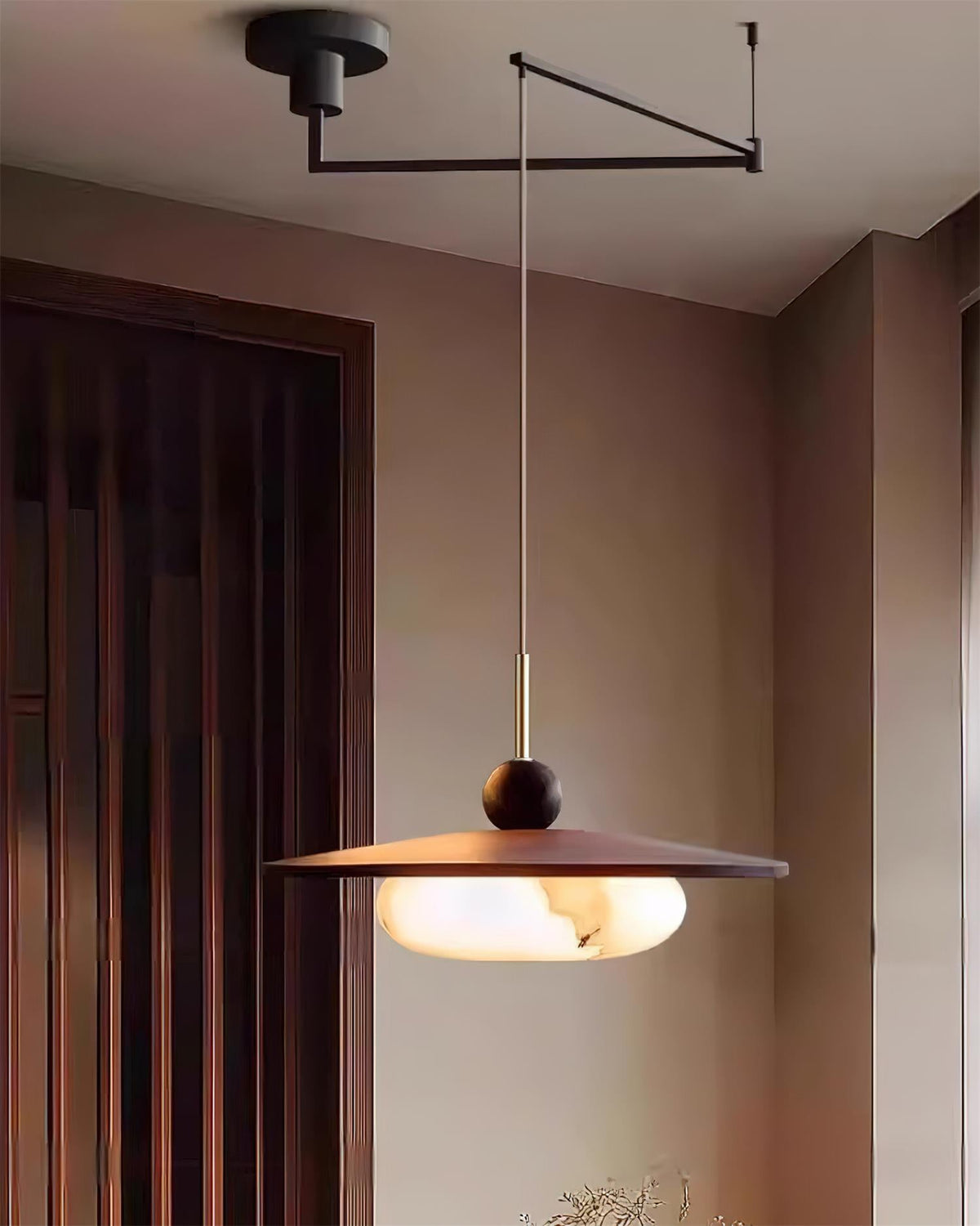 Vicenza Swing Arm Faux Alabaster Pendant Light — product view 9