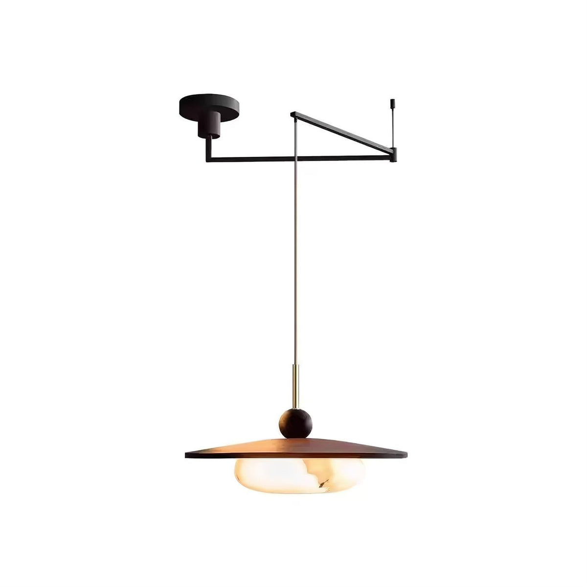 Vicenza Swing Arm Faux Alabaster Pendant Light — product view 11