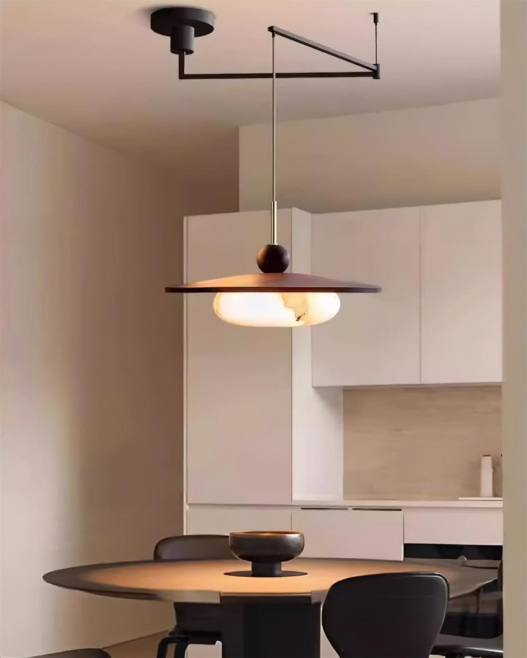 Vicenza Swing Arm Faux Alabaster Pendant Light — product view 12