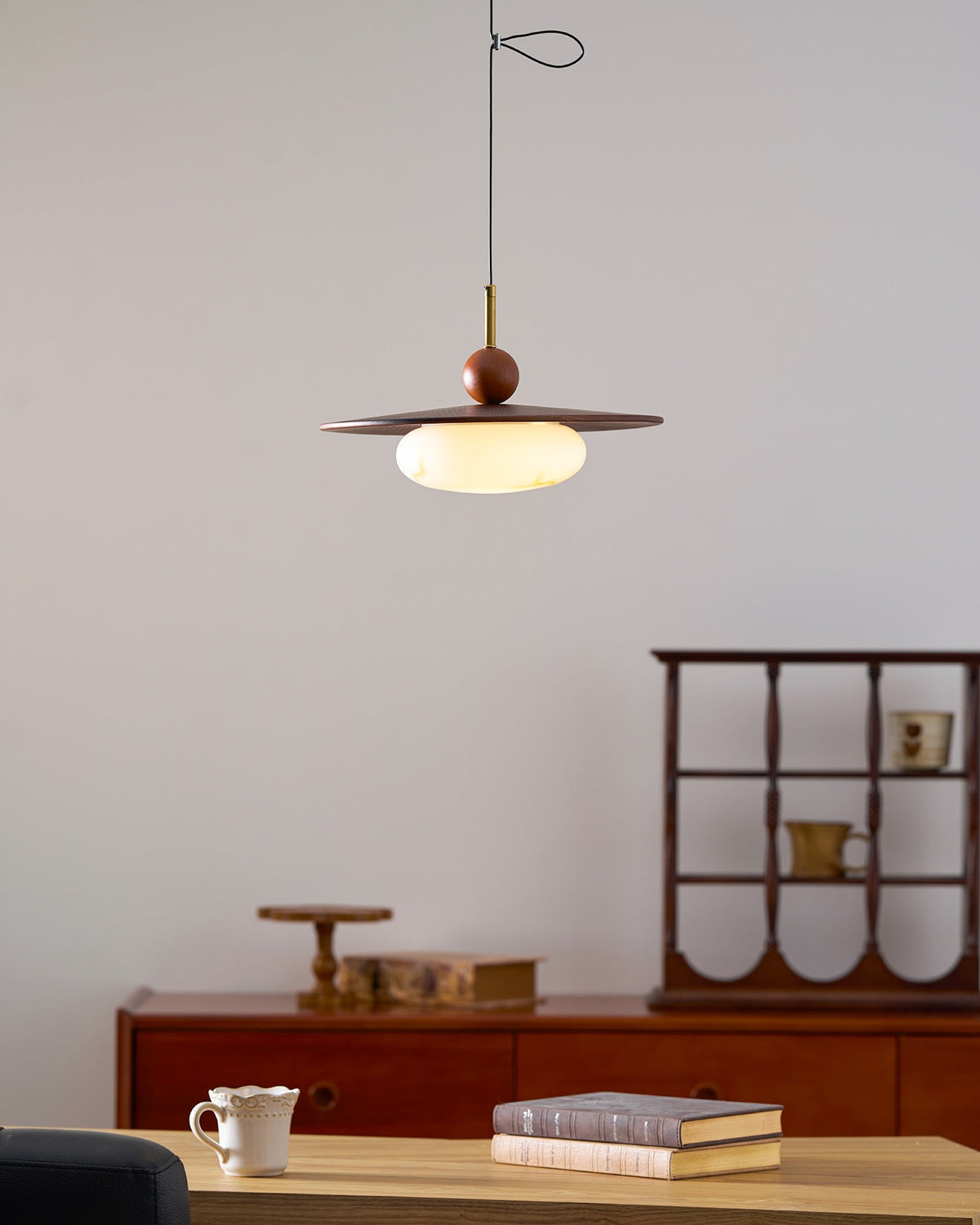 Vicenza Swing Arm Faux Alabaster Pendant Light — product view 16