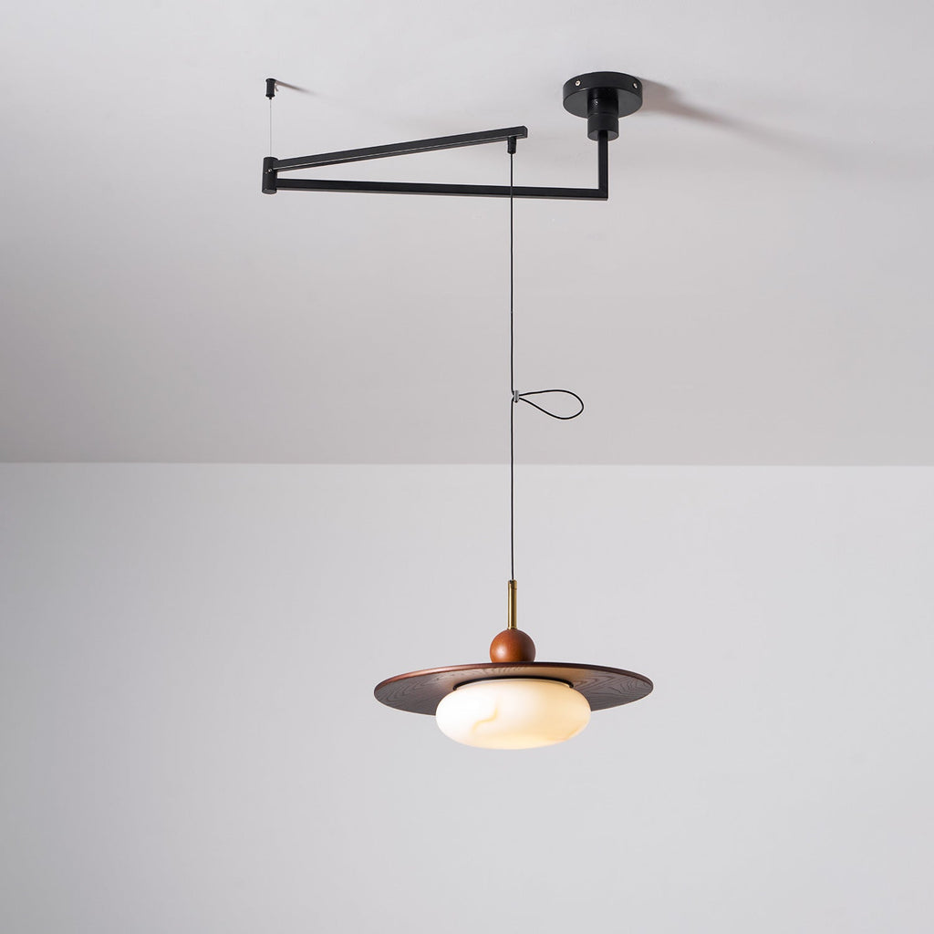 Vicenza Swing Arm Faux Alabaster Pendant Light — product view 19