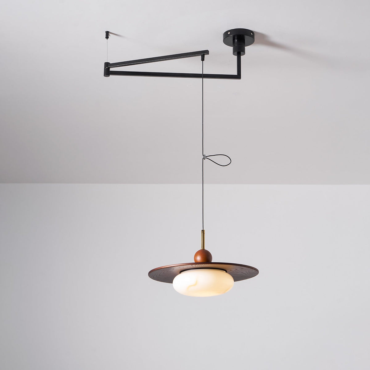 Vicenza Swing Arm Faux Alabaster Pendant Light — product view 19