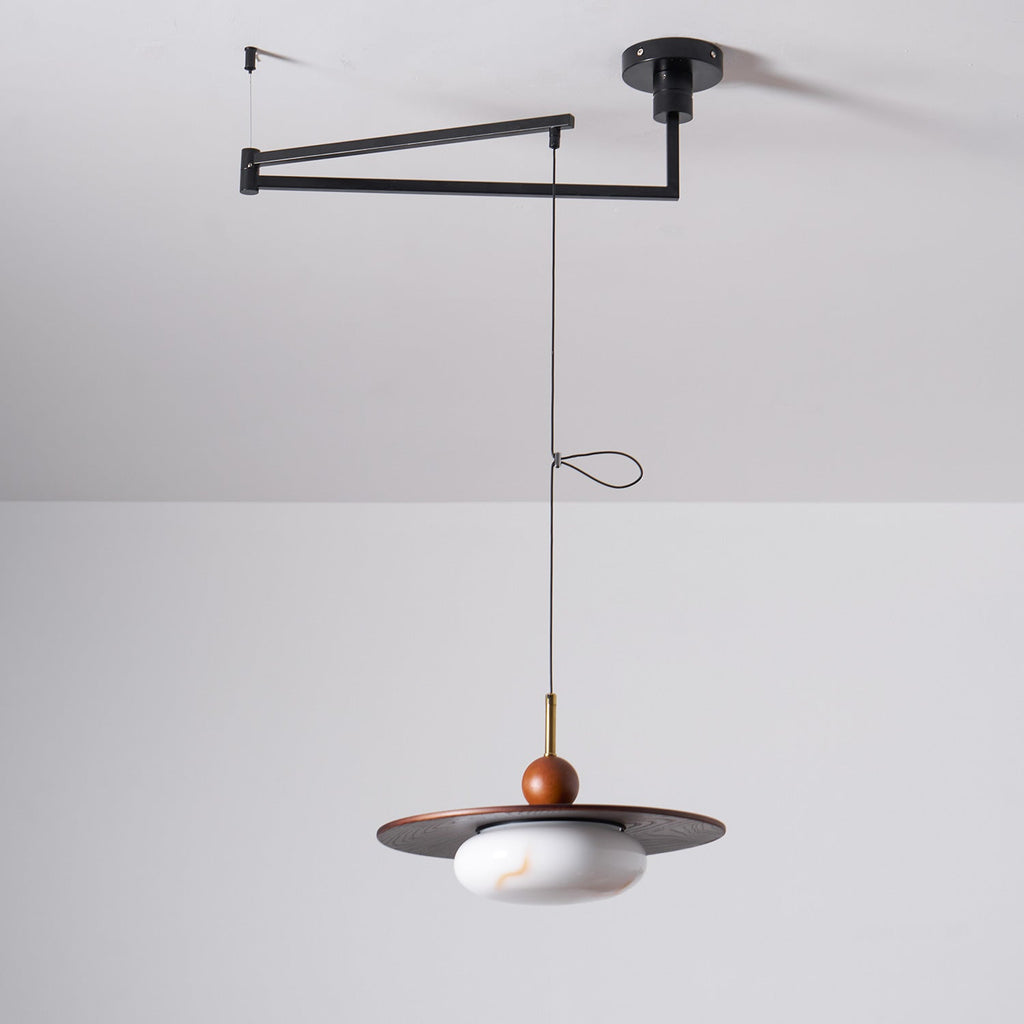 Vicenza Swing Arm Faux Alabaster Pendant Light — product view 22