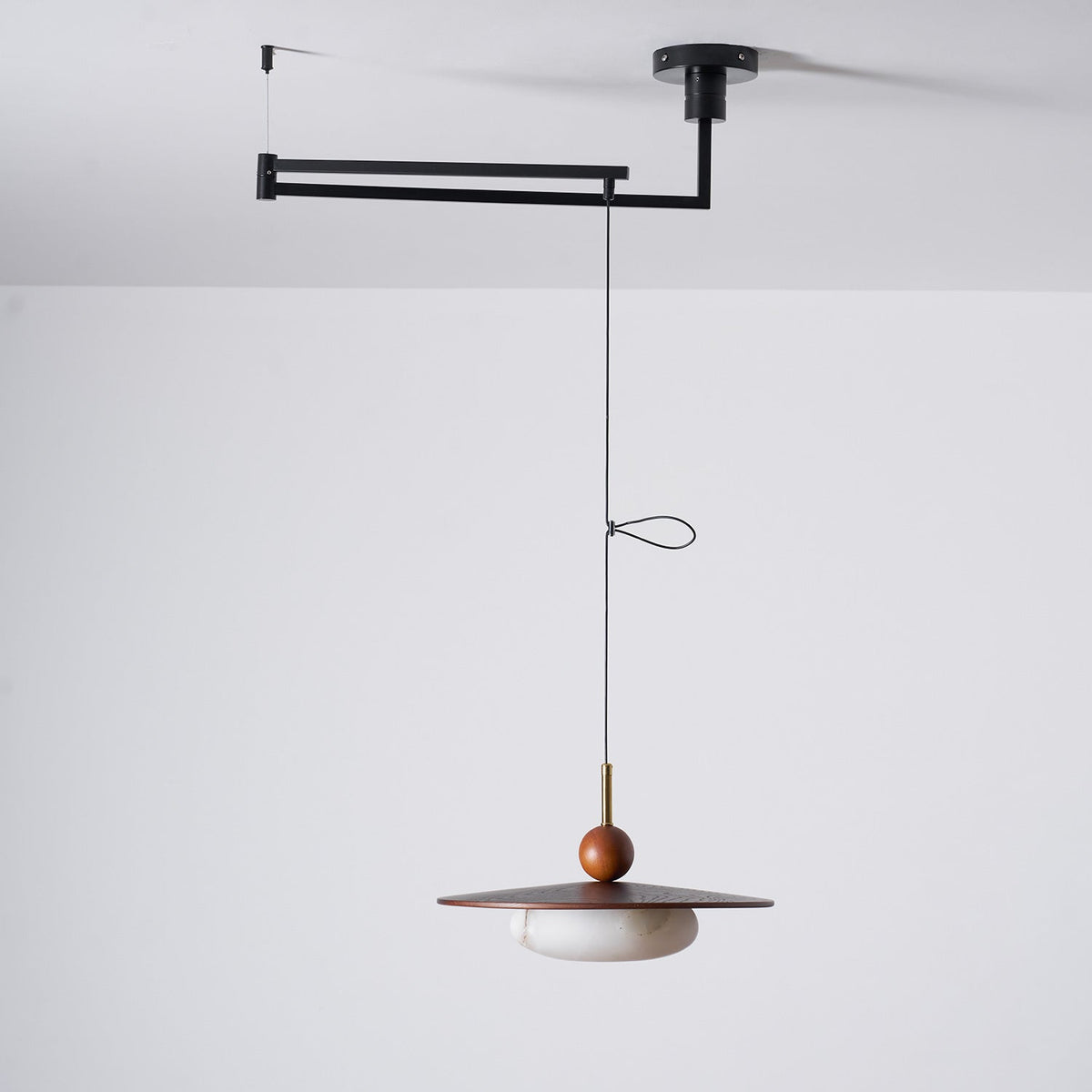 Vicenza Swing Arm Faux Alabaster Pendant Light — product view 26