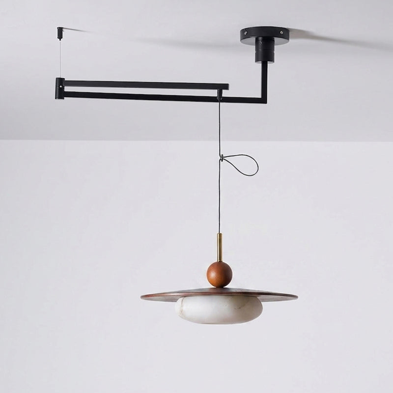 Vicenza Swing Arm Faux Alabaster Pendant Light — product view 32