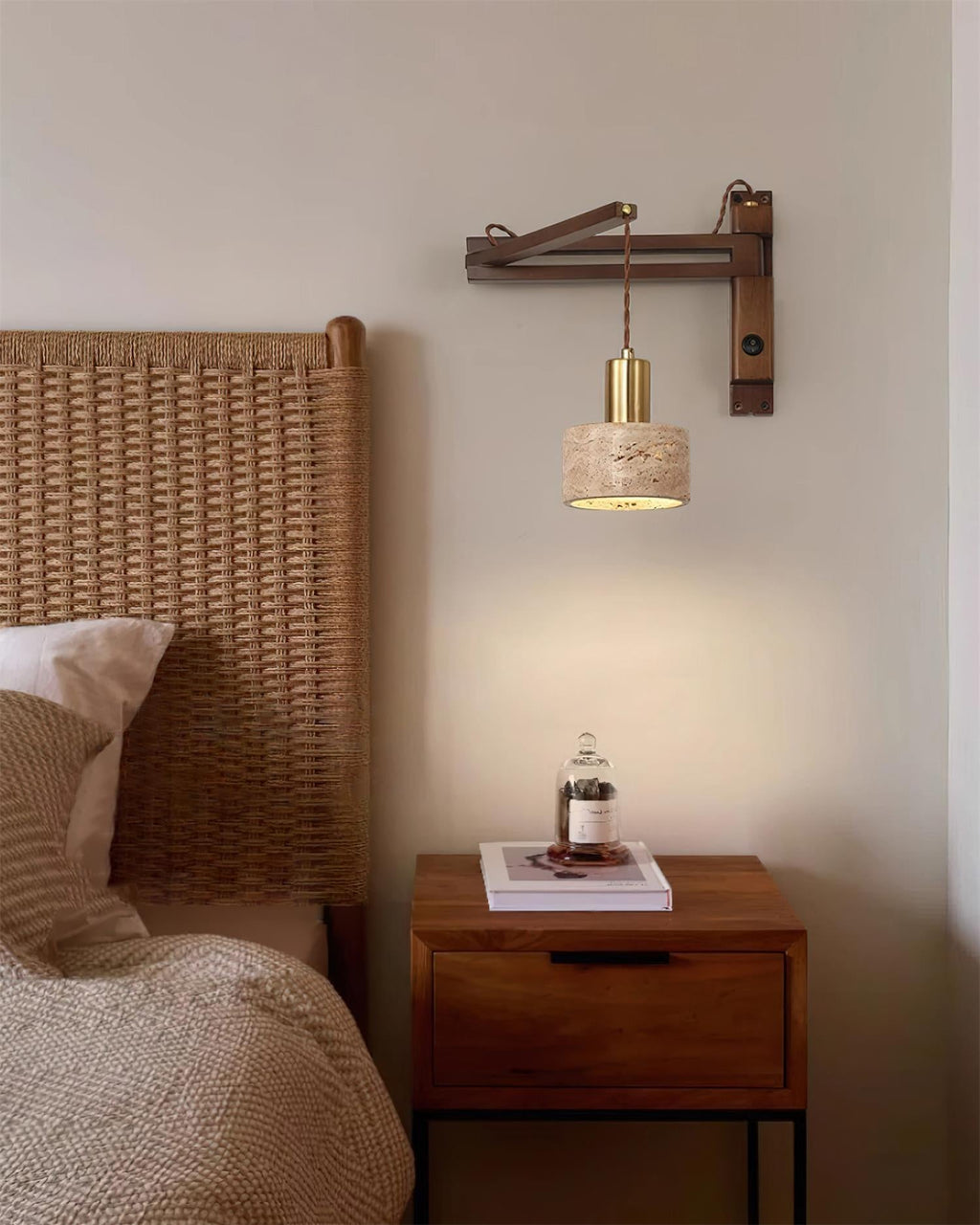 Zaid Travertine Wall Lamp — product view 3