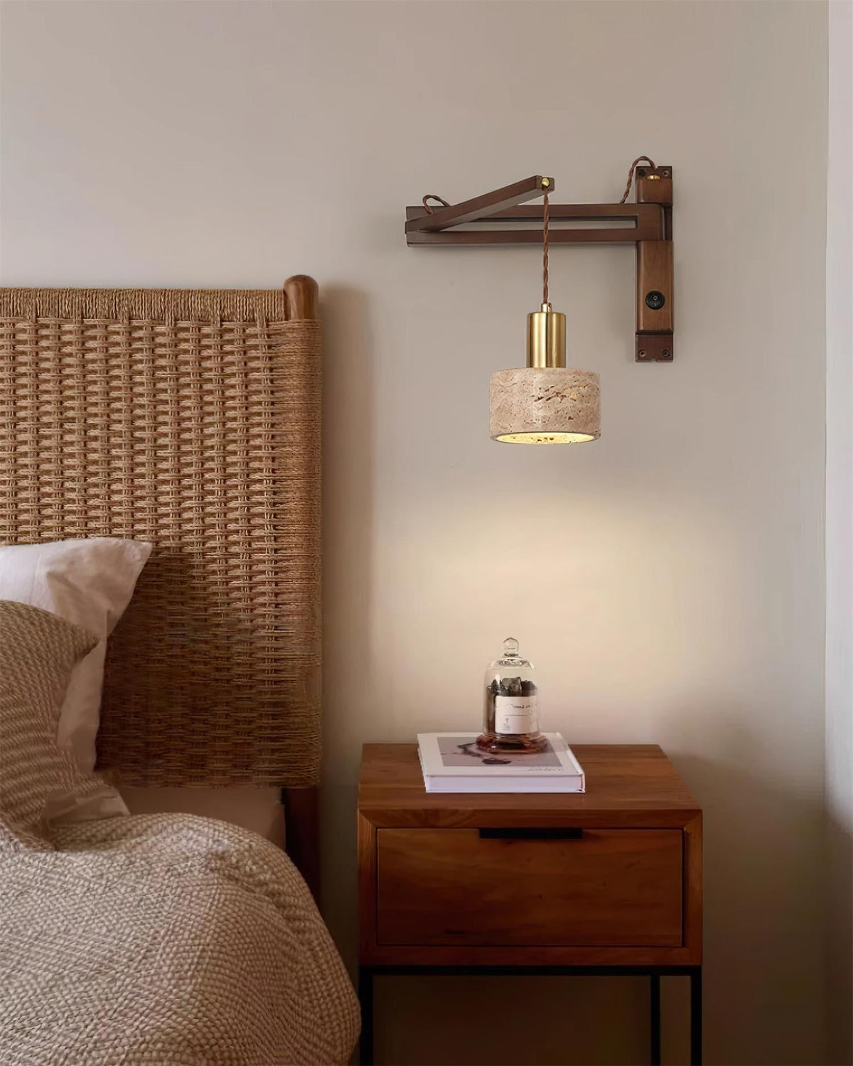 Zaid Travertine Wall Lamp — product view 3