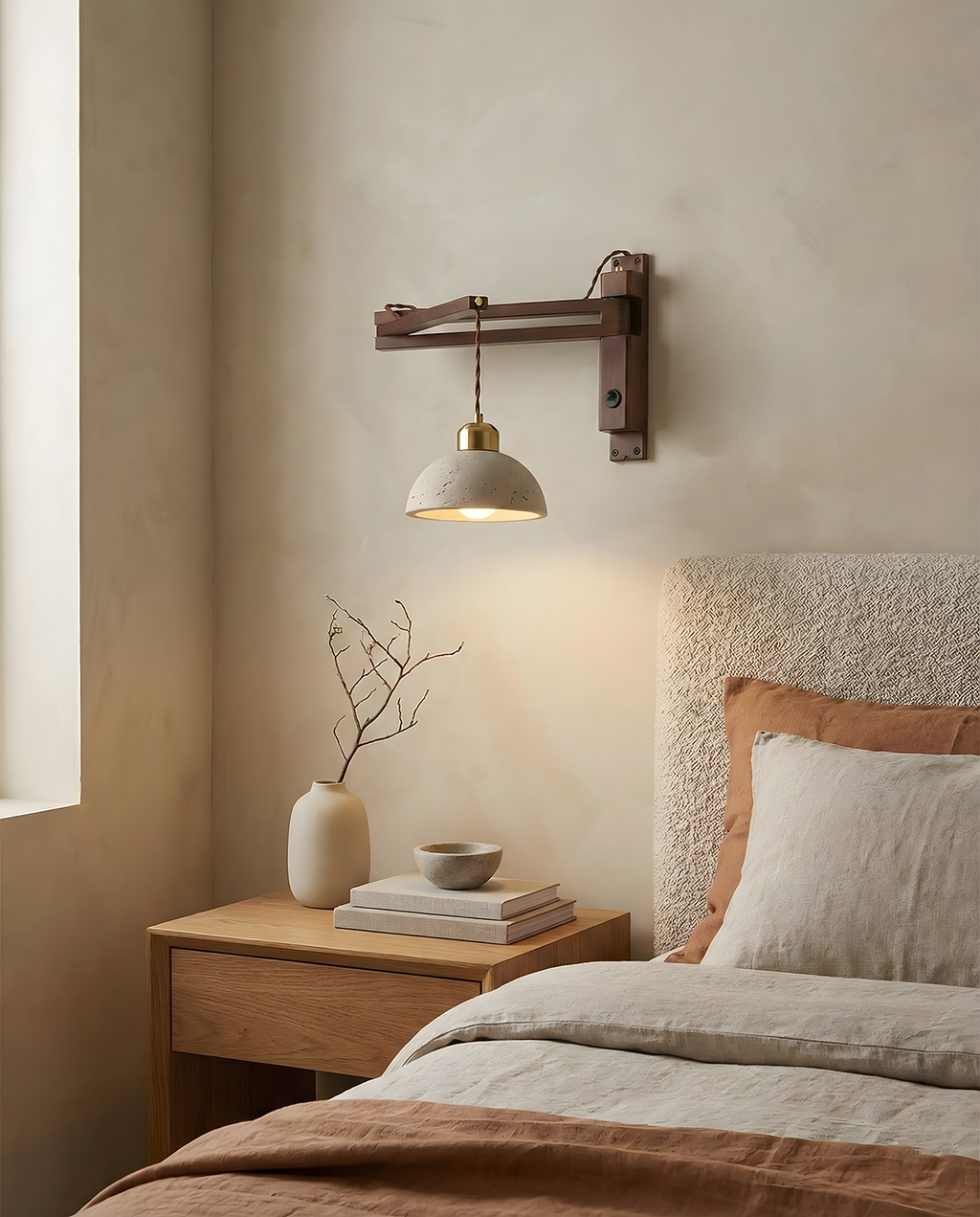 Zaid Travertine Wall Lamp — product view 9