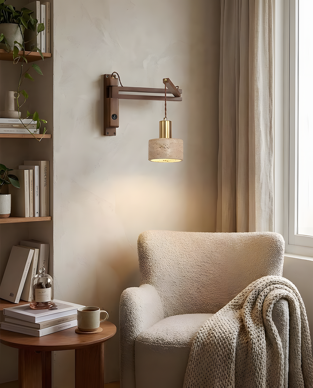 Zaid Travertine Wall Lamp — product view 13