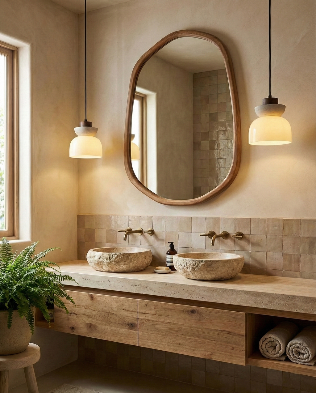 Paolina Travertine Pendant Light — product view 6