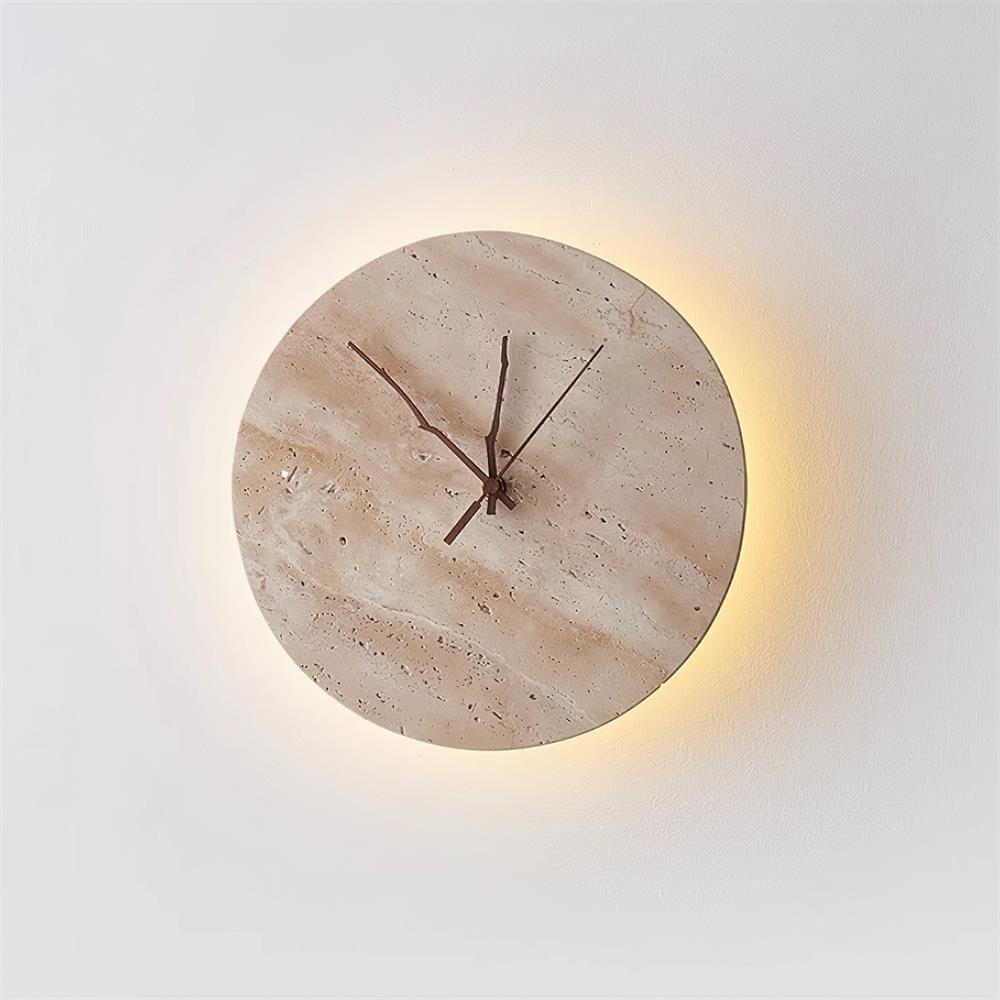 Kiera Travertine Clock Wall Lamp — product view 2