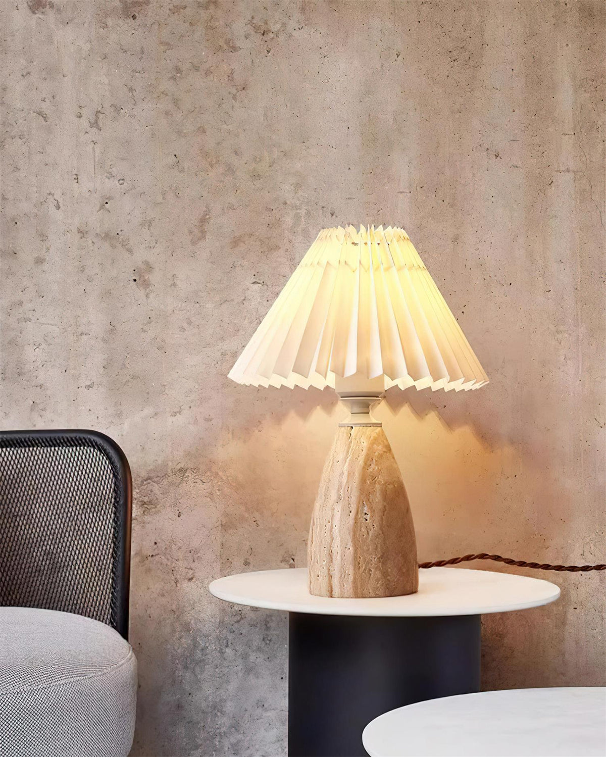 Fina Travertine Table Lamp — product view 3