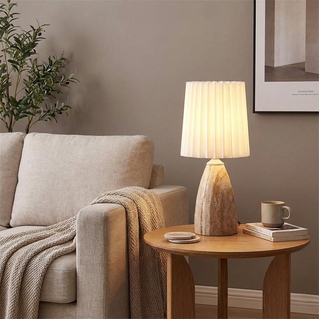 Fina Travertine Table Lamp — product view 9