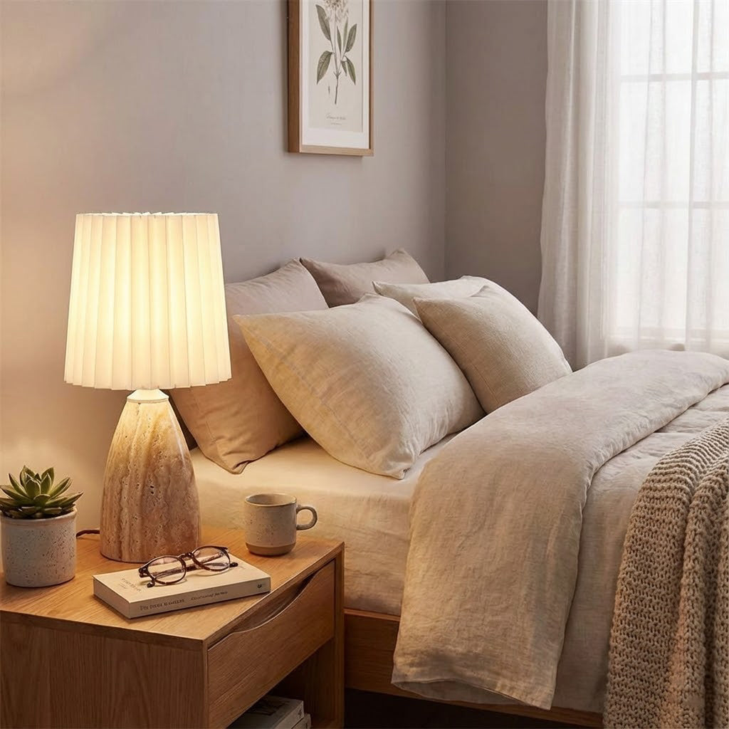 Fina Travertine Table Lamp — product view 11