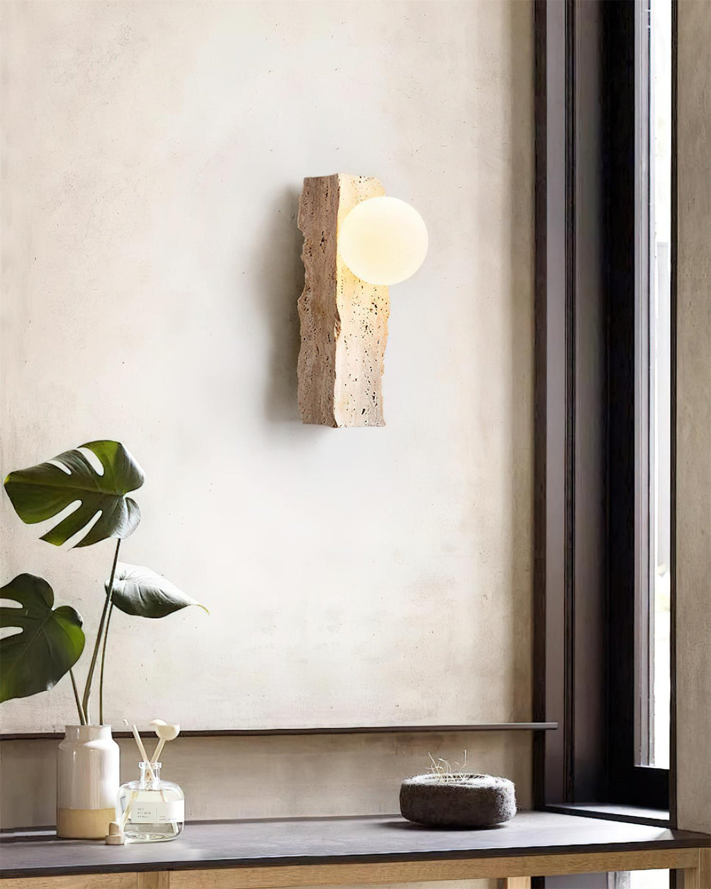 Daith Irregulate Travertine Wall Lamp — product view 3