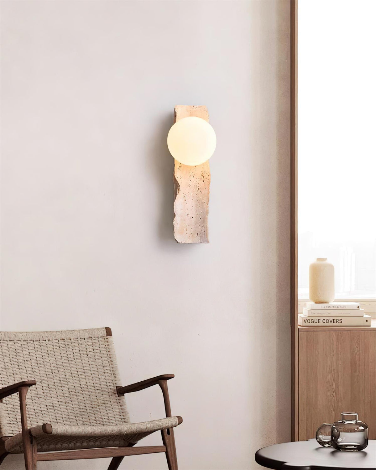Daith Irregulate Travertine Wall Lamp — product view 6
