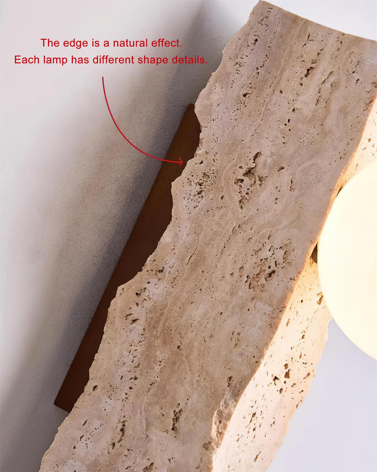Daith Irregulate Travertine Wall Lamp — product view 7