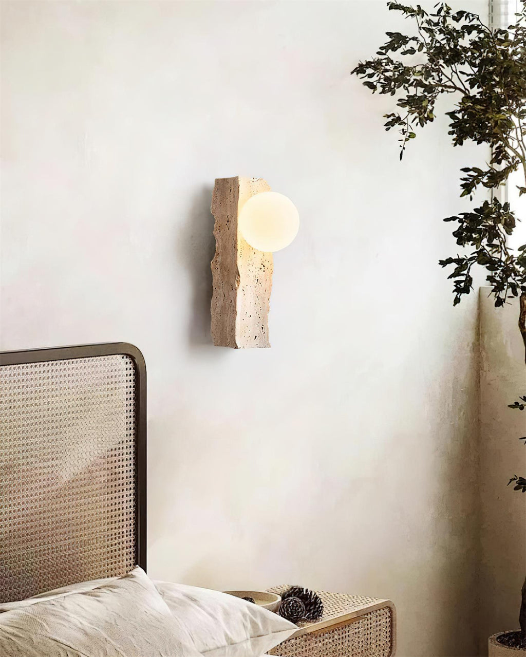 Daith Irregulate Travertine Wall Lamp — product view 9