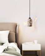 Pierced Cylinder Travertine Pendant Lamp — product view 4