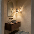 Pierced Cylinder Travertine Pendant Lamp — product view 8