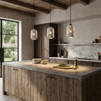Pierced Cylinder Travertine Pendant Lamp — product view 11